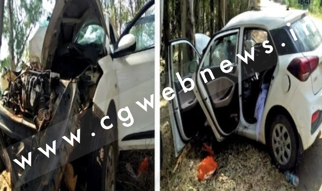 देवी दर्शन कर लौट रहे एक परिवार की कार पेंड से टकराई , हादसे में दो महिलाओं की मौत 07 लोग घायल