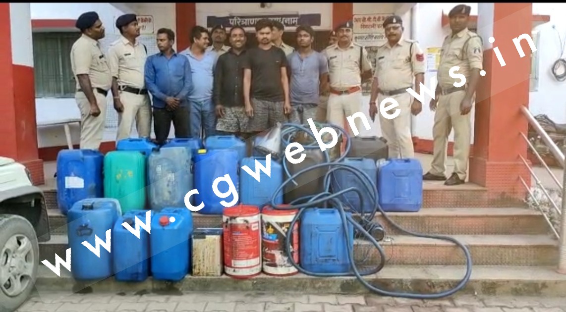 जांजगीर चाम्पा - डीजल चोर गिरोह का पर्दाफाश , 05 आरोपियों से 31 सौ लीटर डीजल सहित 16 लाख का सामान बरामद