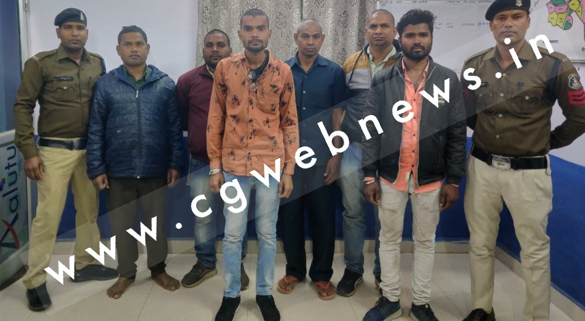 जांजगीर चाम्पा - सड़क हादसे के बाद मेन रोड पर चक्का जाम करने के आरोप में  06 लोग गिरफ्तार